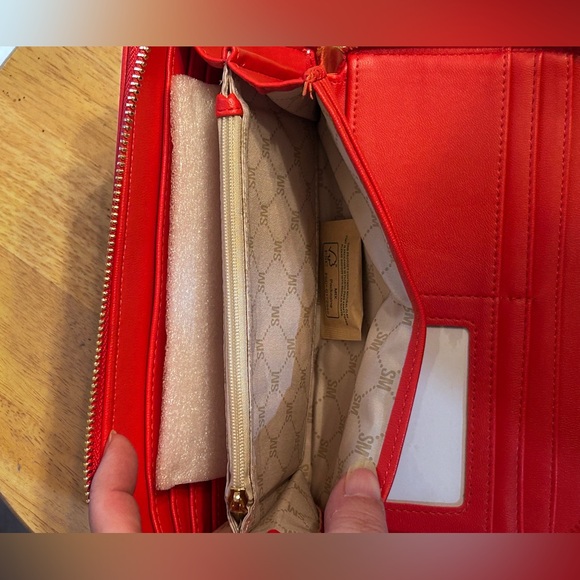 NWT Steve Madden red snake clutch purse